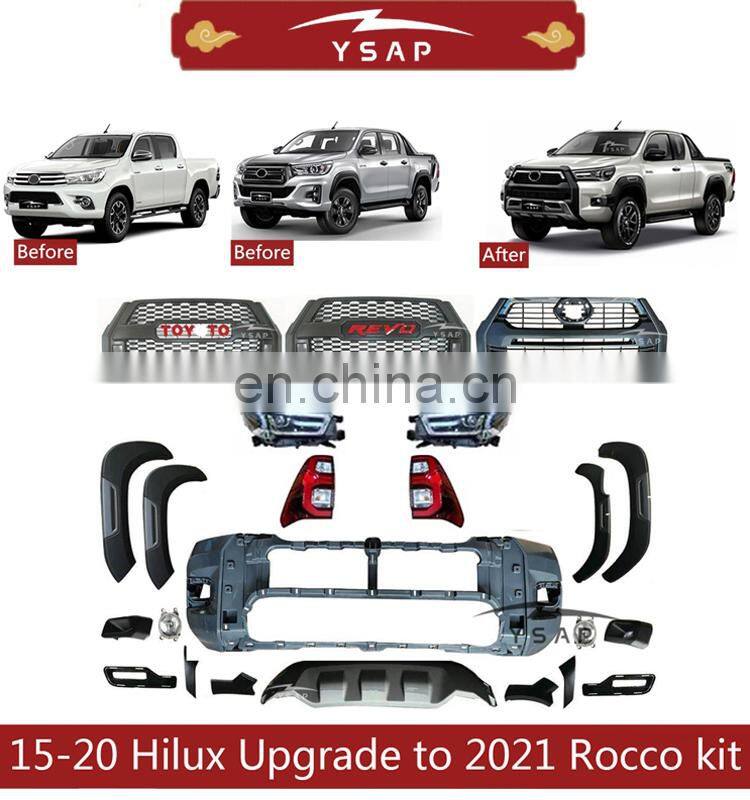 2021 New Style factory price black Grille for Hilux revo Rocco