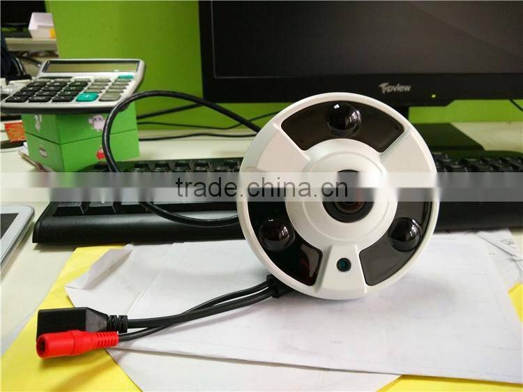Cloud CMS/APP/Web Online Monitor Metal Casing 360 Degree Fisheye Lens IP Camera 1080P@25FPS Equipped with 1/2" Sony CCD Sensor