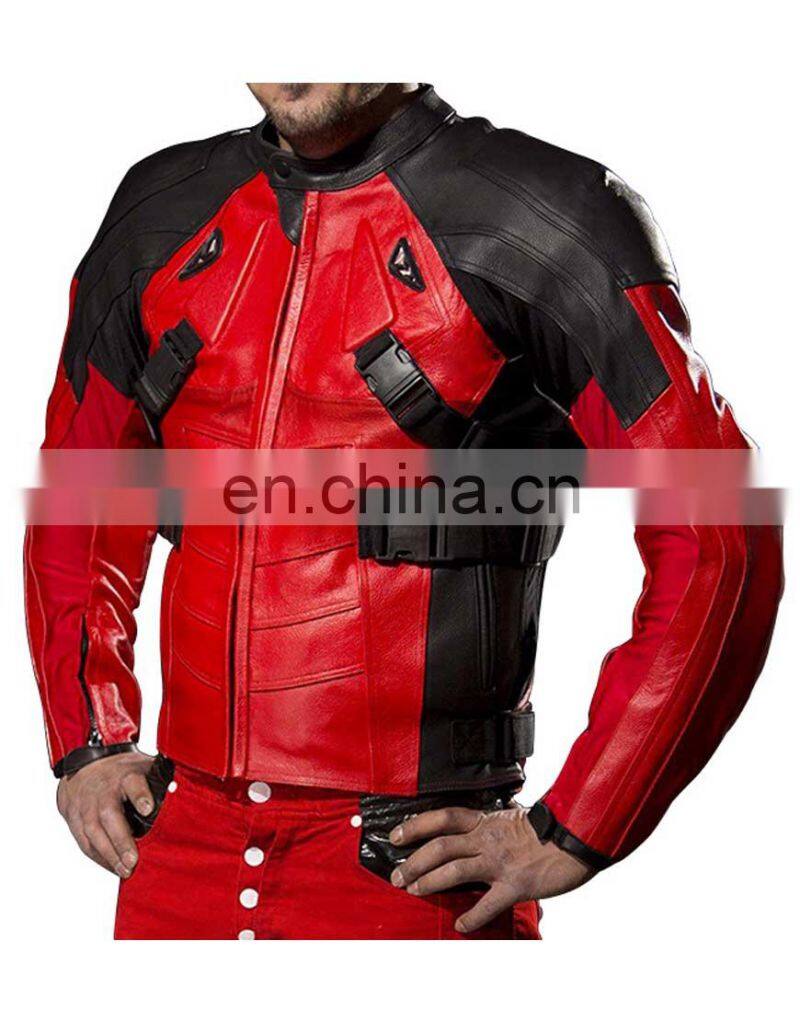 Custom Leather Motorcycle Jacket Cowhide Motorbike Jacket Motocross Racing Jacket For Winter Warm