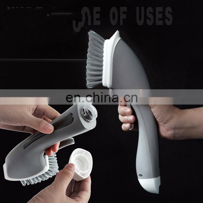 Multifunctional Kitchen Bathroom Cleaning Brush Automatic Liquid Addition Long Handle Ceramic Tile Wall Gap Brush Home Tools