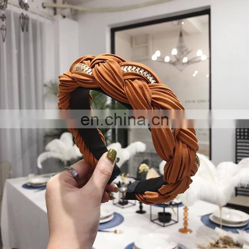 New Fashion DIY Multiple knots Hairbands For Women Ladies High-end Hair Band Wide Side Hair Accessories