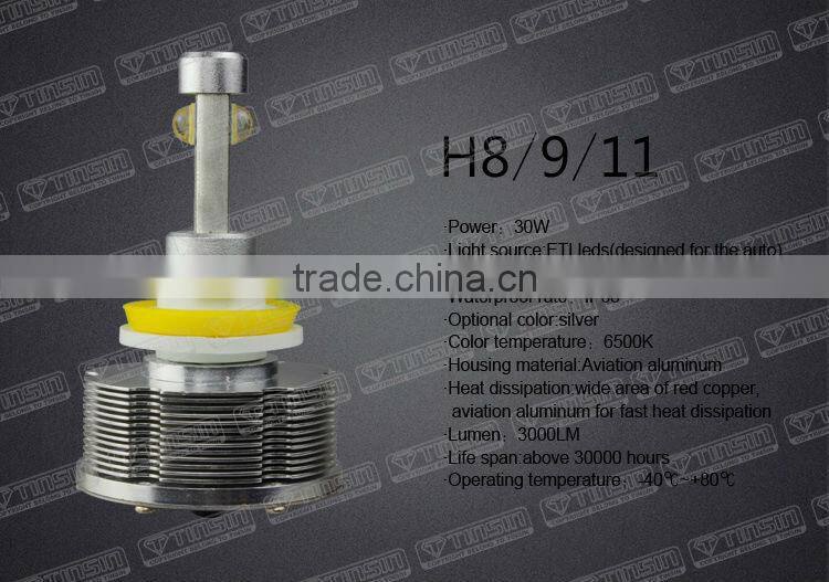 2014 Newest design led headlamp h8/ h9/ h11 9v-30v 30w jetta led headlamp