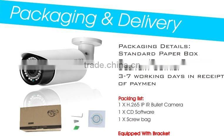 H.265 Security IP CCTV 5.0mp 3X zoom Motorized Lens IR Varifocal Starlight Color Bullet Camera
