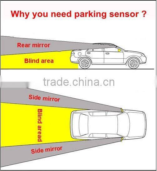 Good selling Small portable Parking sensor with Bibibi sound alarm and 4 rear sensors