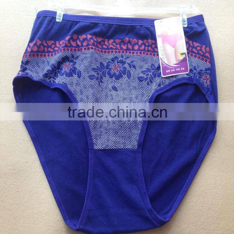 0.49USD High Quality Mixing Colors Cotton Material Large Size Fat Sexy Ladies Panties/Thongs (jlhnk216)