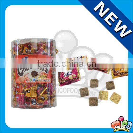 crispy chocolate coated oat cube