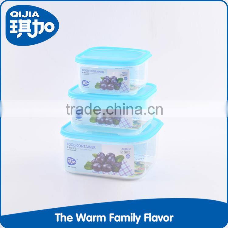 Wholesale preservation box colorful made clear food grade PP material square shape transparent crisper