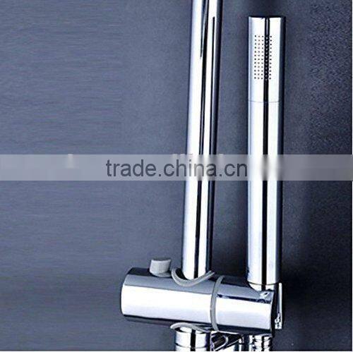 Rozinsanitary Round Style Thermostatic 8" Rain Shower Faucet Set Shower Column W/ Hand Shower
