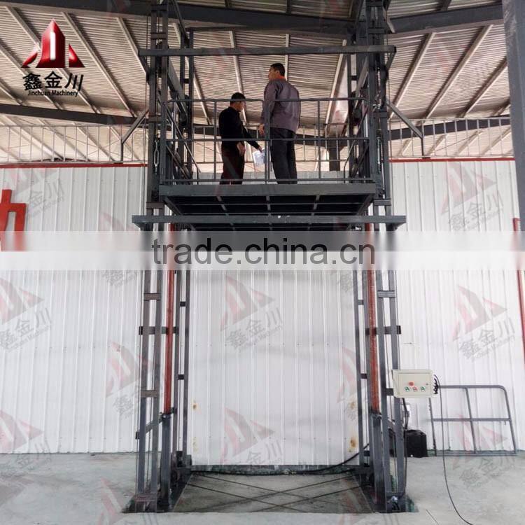 Hydraulic Warehouse Guiderail Goods Platform Lift with Competitive Price