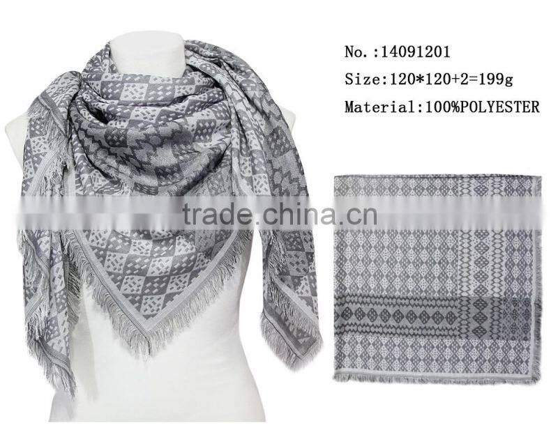 spring 100 polyester square scarf ladies fashion scarves