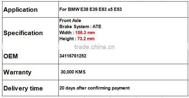 Best Brake pad For BMW E38 E39 E83 x5 E53 OE 34116761252 3.0 i /4.4 i 3411 6761 252