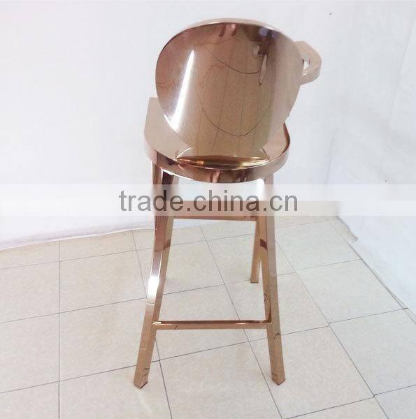 modern golden stainless steel legs bar chair
