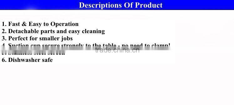 manual plastic sauce juicer / tomato juicer