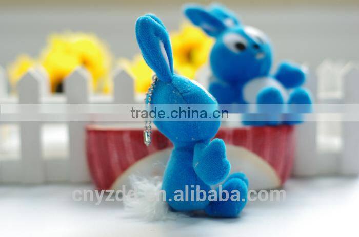 Plush 12cm Blue Rabbit Keychain/Soft Stuffed 12cm Height Blue Big Eyes bunny Keychain/Simling Bunny Soft Animal Keychain