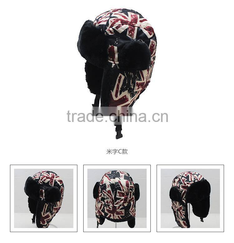New United Kingdom Flag Printed Women Men Winter Hat And Caps With Earflap