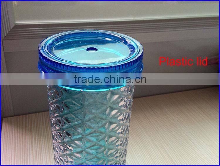 16oz BPA free AS Pineapple tumbler cups with straw metal or plastic lids FDA standard