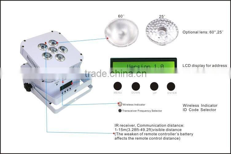 2016 Colorful and high brightness 6pcs 6in1 LED PAR light