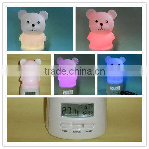 Rechargeable Night Light with thermometer and humiditor and clock