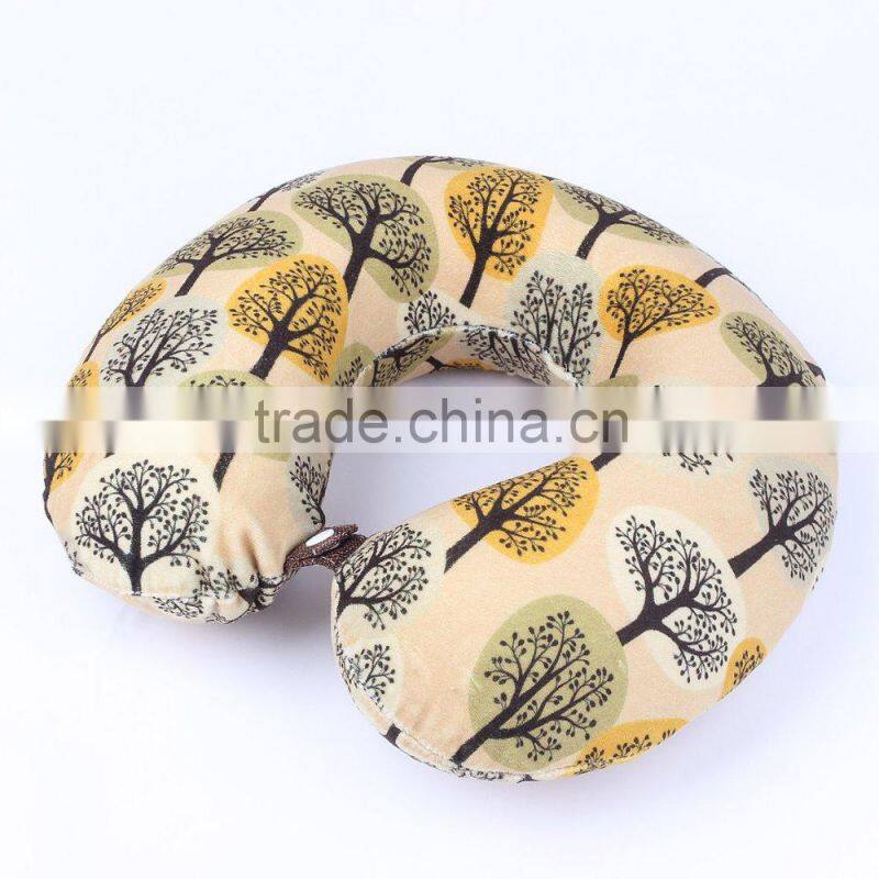 Velvet digital printing U shape memory foam neck pillow for nap and travel
