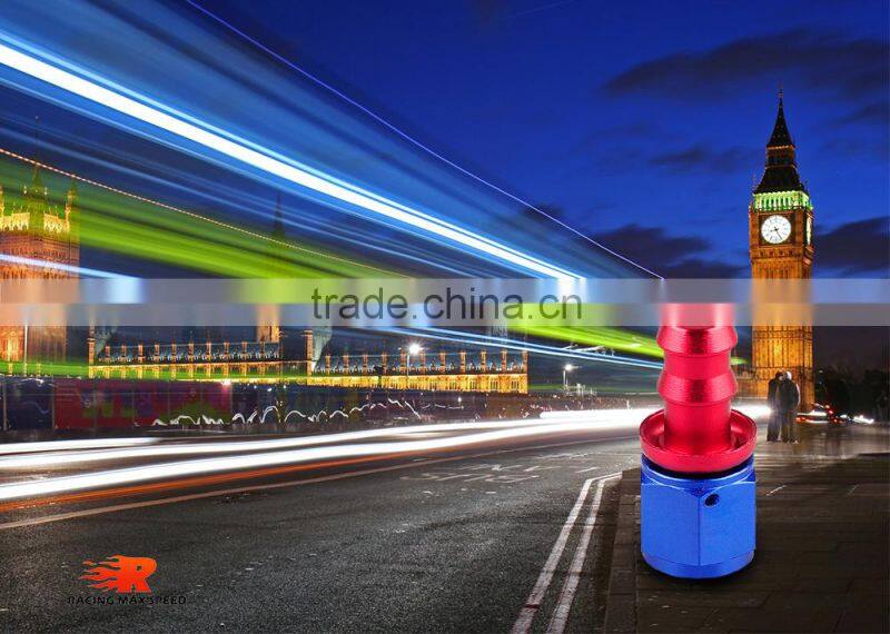 Aluminum oil cooler hose fitting Straight push on fitting hose end blue and red 10-001-12
