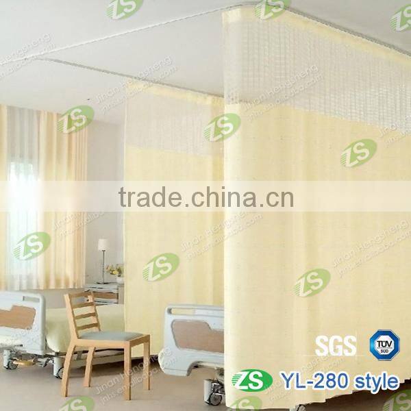 Waterproof Polyester Hospital Ward Embroidered Sheer Curtain with Mesh