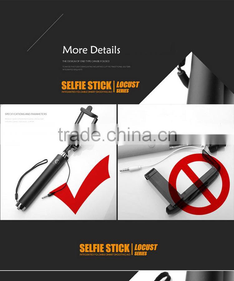 Mini selfie stick 2015 new product foldable wired selfie stick for smart phone distributors canada