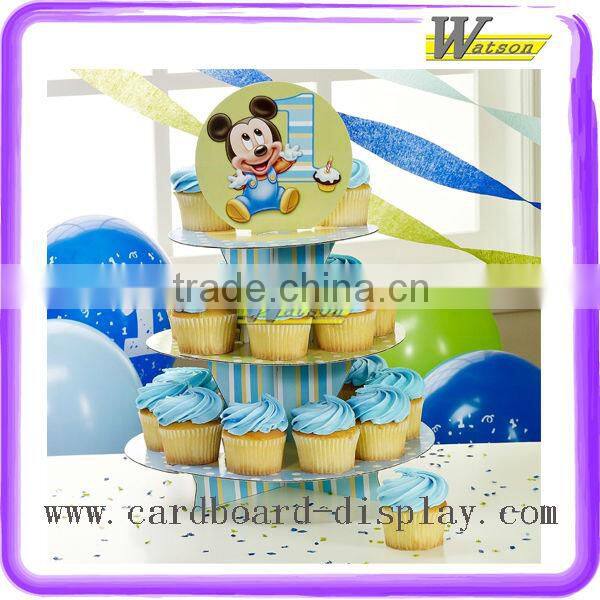 Castle 2 Tier Cardboard Paper Recyclable Cupcake Stand