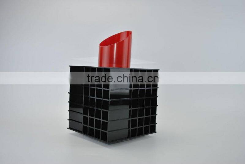 Customized Rotating black Acrylic Lipstick Holder, many Slots Acrylic Spinning Lipstick Tower