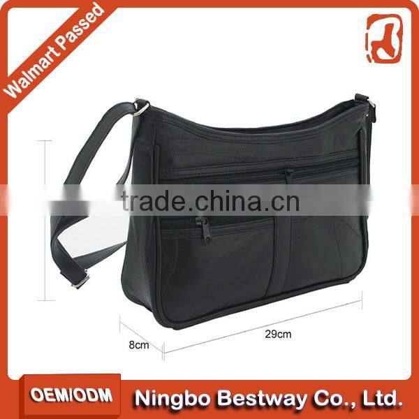 Fashion patch leather bag / ladies handbag/ cross body with umbrella pkt