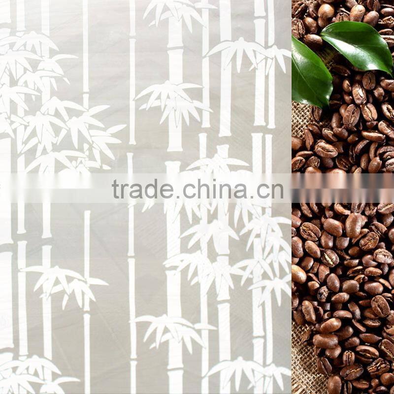 Privacy Window Film,white Bamboo PVC Etched Glass film,Bathroom with Wall Decals & Decor film