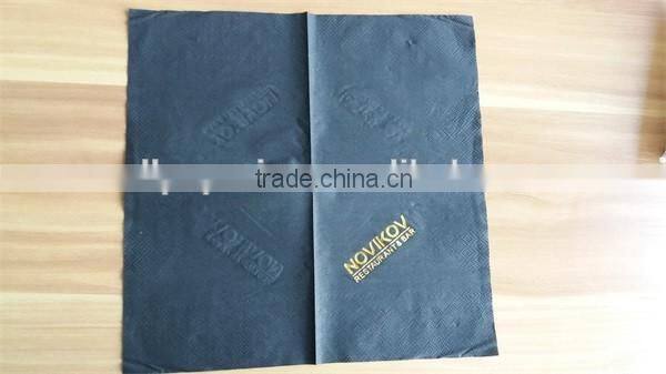 20 Plain Solid Colors 2ply Luncheon Dinner Napkins Paper logo printed by customers Black