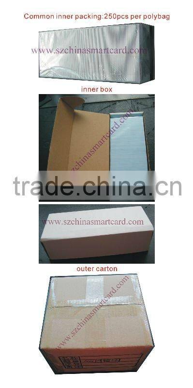 PVC credit card size with barcode