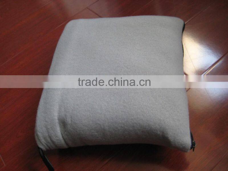 promotion waterproof solid polar fleece travel pillow blanket
