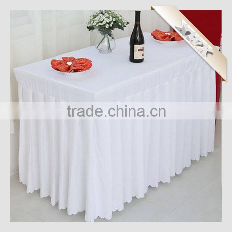 2015 Cheap and Hot Sale 100%Polyester Banquet White Table Cloth