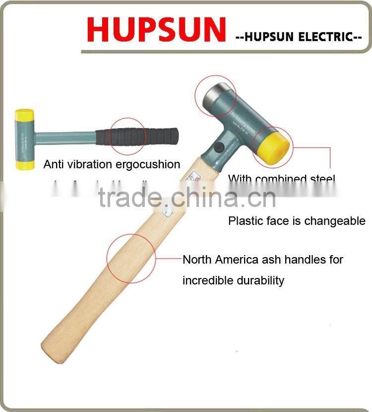 QFT-22 safety and light duty split malleable cast aluminum wooden hammer