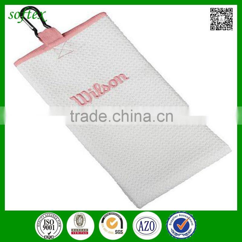 custom woven microfiber golf towels custom with grommet hooks