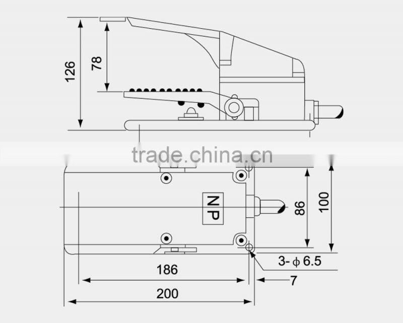 IP66 waterproof single foot switch heavy duty foot switch