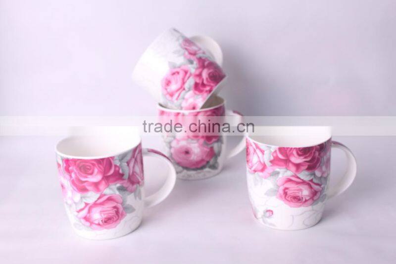 New arrival ceramic coffee mug liling saida drinkware with rose design