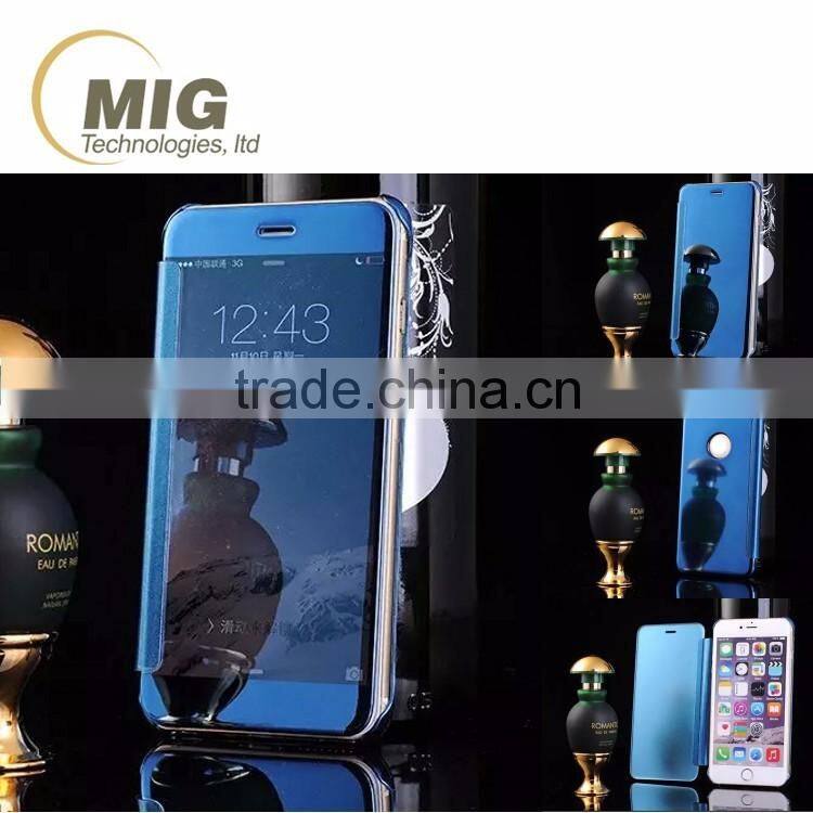 3D Mirror Smart View Clear Flip Phone Case Cover For Apple iPhone 5 5S 6 6S Plus case
