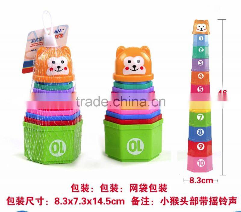 New arrival plastic folding cup,Baby educational toy stacking cup and nesting toy Folding cups, stack up cups Toy Cup