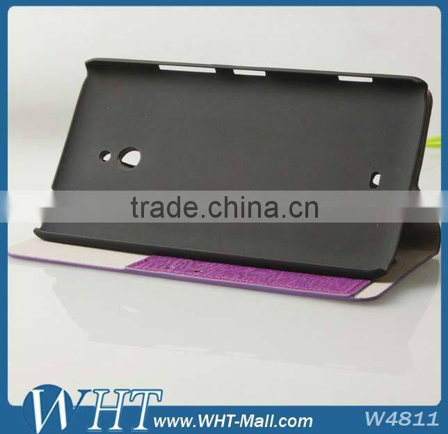 Best Quality For Nokia Lumia 1320 Wood Design Credit Card Slots Leather Case Manufacturer