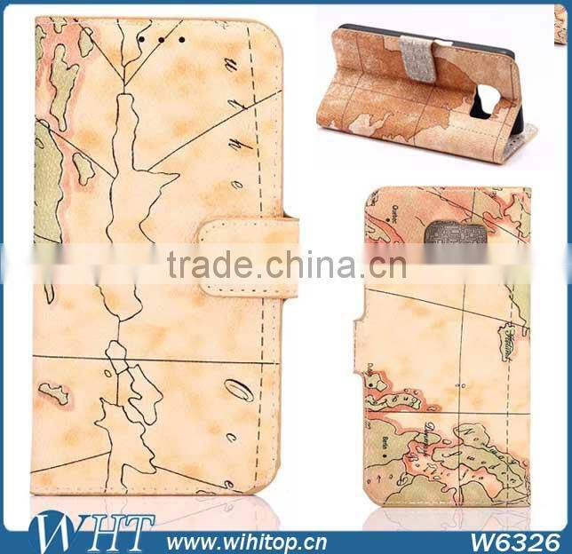 Hot New Products Flip Leather Phone Case with Card Holder for Galaxy S6