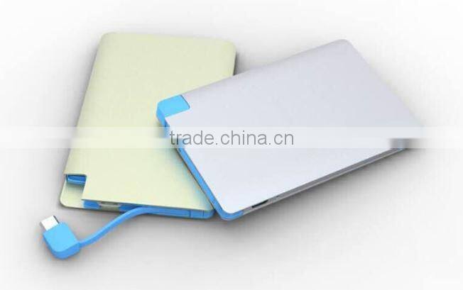 power bank credit card size name card power bank with cable