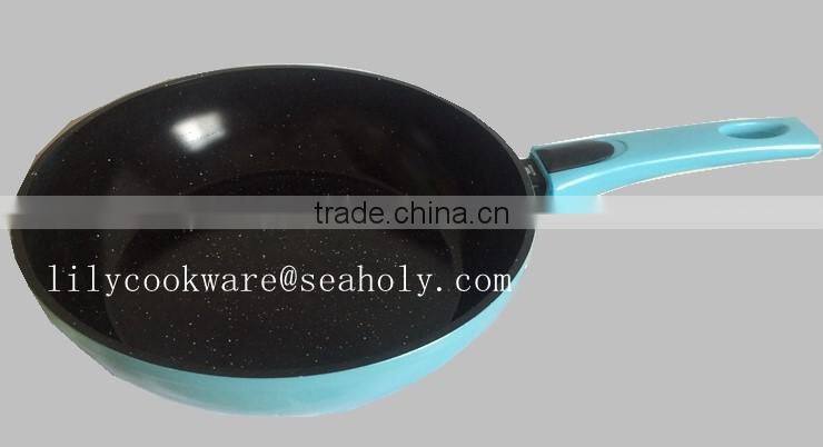 ITALY aluminum ceramic deep frying pan with induction bottom/detachable handle