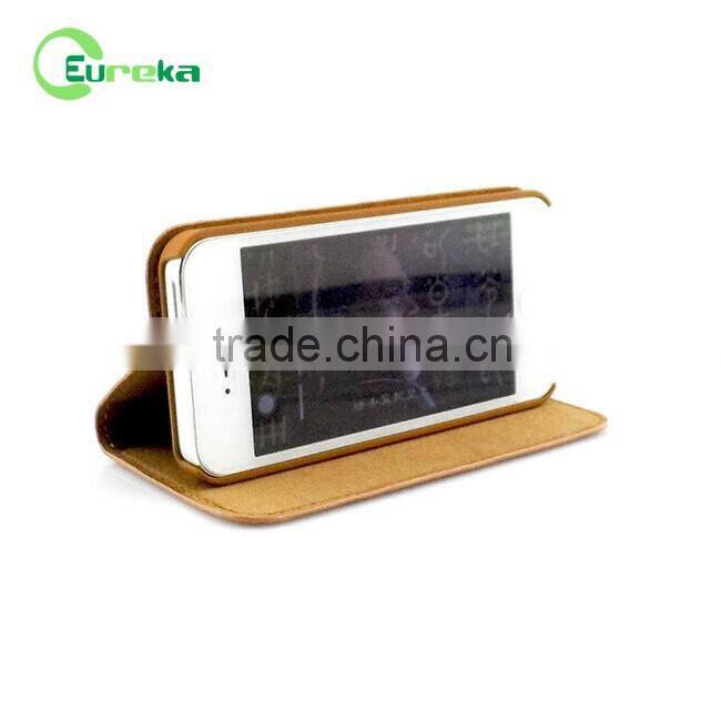 Wholesale custom wallet case genuine leather cell phone case for Apple IPhone 5