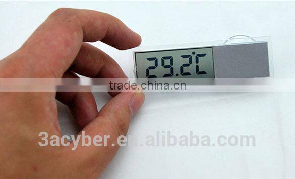 Suction On Windscreen Auto Rear View Mirror Digital Car Thermometer