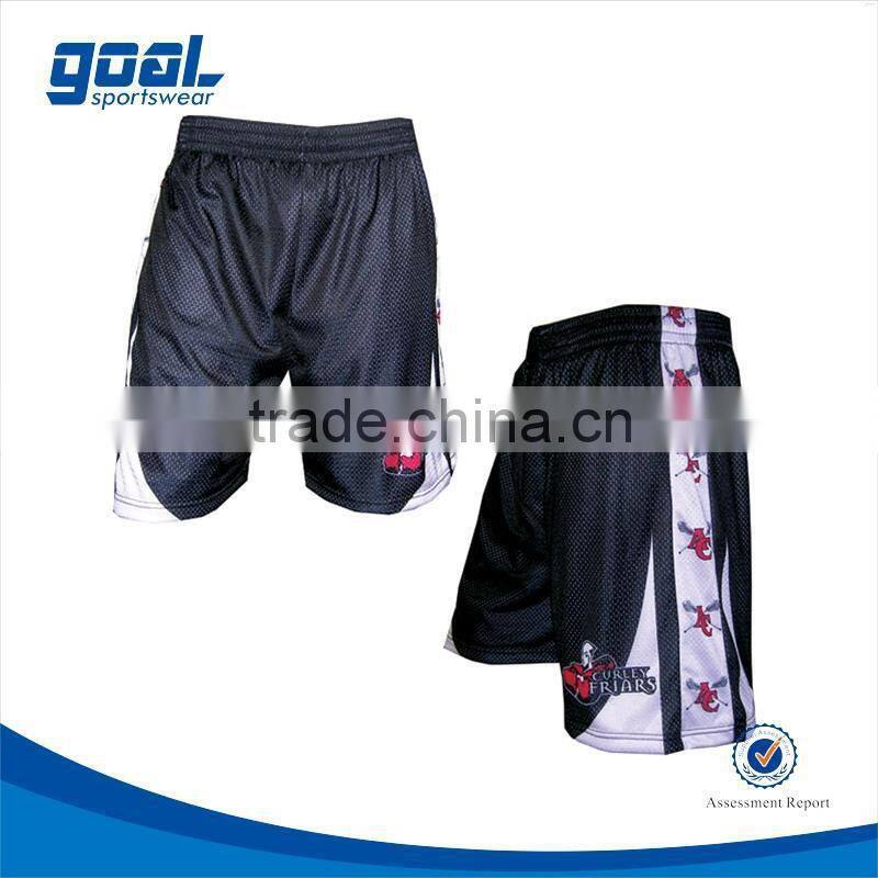 Excellent quality digital printing custom made men's lacrosse shorts