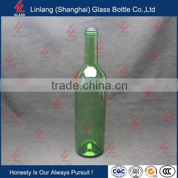 Long Exported Wholesale Emerala Green Wine Bottle