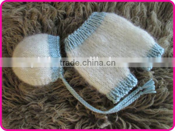 infant bonnet and pants knit crochet pattern baby photo prop