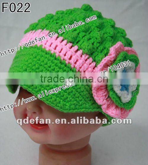 Hot sell !stylish children caps hats hand crochet baby hat knitting patterns hat cute summer hats 2012